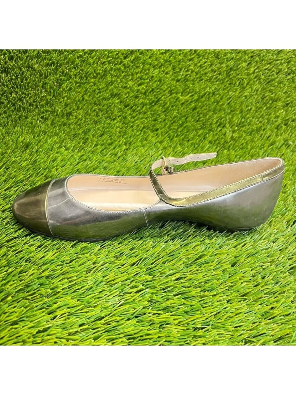 Cole Haan Phoenix Womens Size 8 Gold Silver Casual Mary Jane Ballet Flats Shoes
